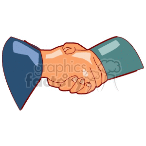 Clipart image of two hands shaking, symbolizing partnership and agreement.