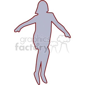 Silhouette of a girl hopping