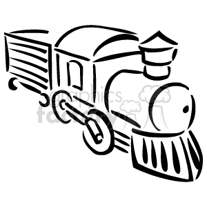   This clipart image features a simplified, stylized drawing of a train. It