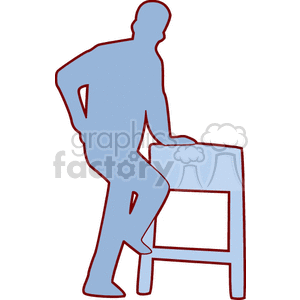 Man Silhouette with Stool