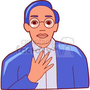 Man in Blue Suit with Glasses