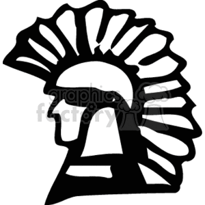 Silhouette of a Trojan warrior helmet with plume.