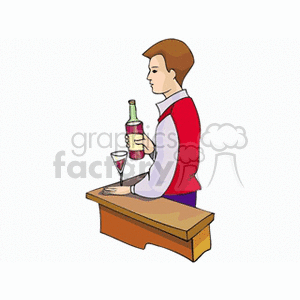 Bartender serving wine