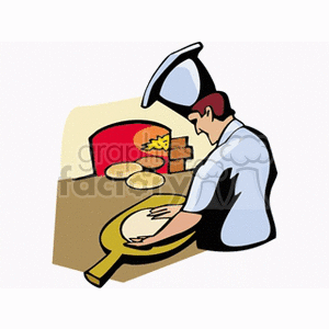 Pizza chef making pizzas