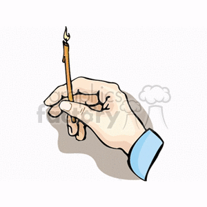 Illustration of a hand holding a lit candle, representing a religious or spiritual practice.