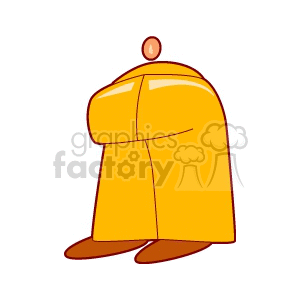 Cartoon Monk in Yellow Robe Bowing