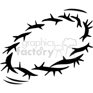 The clipart image depicts a crown of thorns, which is a symbol often associated with the Passion of Jesus Christ in Christian religion. The crown consists of a circular band intertwined with sharp thorns.