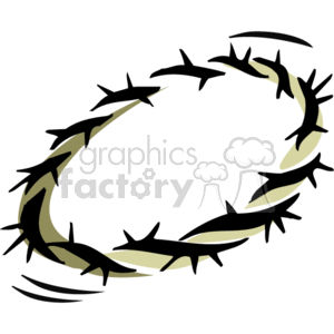 The clipart image contains a circular crown of thorns, which is a symbol commonly associated with the Christian religion and the crucifixion of Jesus Christ.