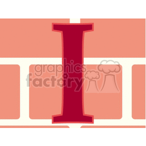 Letter I with Brick Background