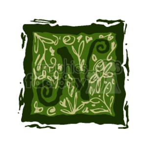 Green Framed Letter N