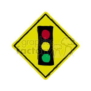 Traffic Light Warning Sign