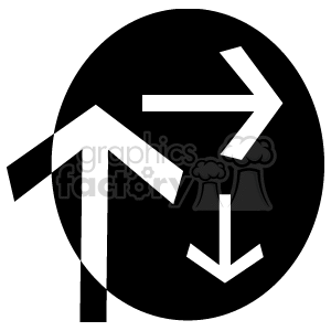 Directional Arrow – Up, Right, and Down Arrows Circle