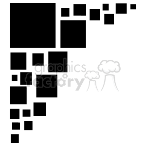 The image is a collection of various-sized black square and rectangular outlines arranged in a seemingly random and abstract pattern. They are not filled in and appear to create a visually intriguing composition of geometric shapes.