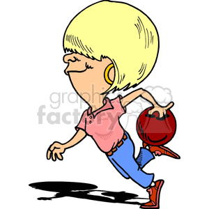 blond hair women bowling 