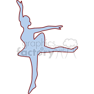 A silhouette of a ballet dancer performing a graceful dance pose with one arm and leg extended.