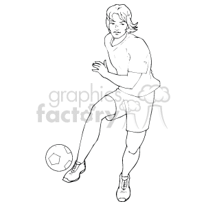 Soccer Player Dribbling Ball