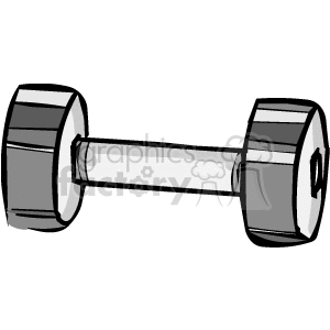   The clipart image depicts a single dumbbell consisting of a short bar with a weight disc at each end. It