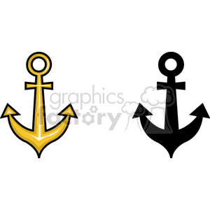 Yellow and black anchors