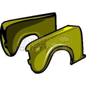   This clipart image depicts two car fenders. The fender is a component of the car