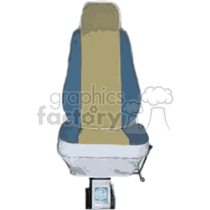  The image is a clipart illustration of a single auto car seat. It appears to be a front car seat with headrest, backrest, and seat cushion evident. Below the seat, there seems to be a rail or mounting mechanism typically used for adjusting the seat