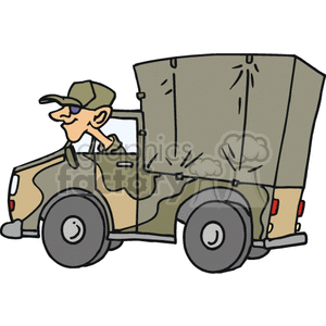 Cartoon military truck