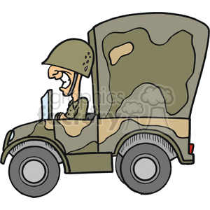 soldier driving cargo truck