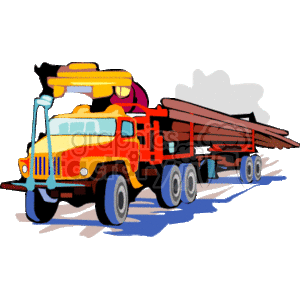 Cartoon Construction Logging Truck