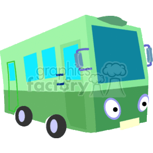 Cartoon Green RV Camper - Recreational Vehicle