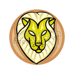 Leo Zodiac Sign : Stylized Lion Head