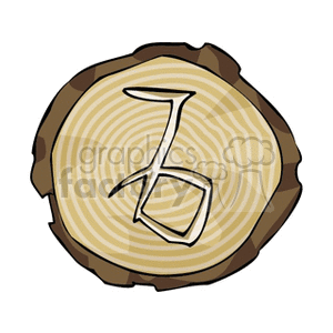 A clipart image of the Capricorn star sign symbol carved into a tree ring.