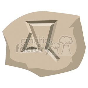 A clipart image of an artistic rendering of the Capricorn zodiac symbol carved into a stone.