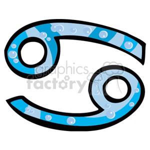 Blue Cancer zodiac sign clipart with bubble-like decorations symbolizing the astrological water sign.