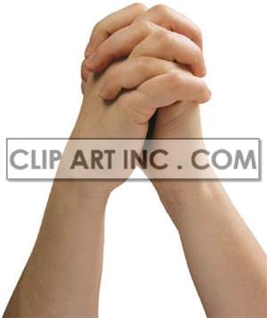 Clipart image of two hands clasped together in a gesture of prayer or unity.