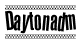 The image contains the text Daytonadm in a bold, stylized font, with a checkered flag pattern bordering the top and bottom of the text.