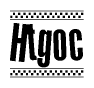The clipart image displays the text Htgoc in a bold, stylized font. It is enclosed in a rectangular border with a checkerboard pattern running below and above the text, similar to a finish line in racing. 
