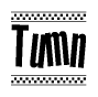 The clipart image displays the text Tumn in a bold, stylized font. It is enclosed in a rectangular border with a checkerboard pattern running below and above the text, similar to a finish line in racing. 
