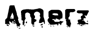 The image contains the word Amerz in a stylized font with a static looking effect at the bottom of the words