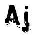 The image contains the word Aj in a stylized font with a static looking effect at the bottom of the words