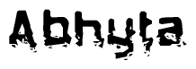 The image contains the word Abhyta in a stylized font with a static looking effect at the bottom of the words
