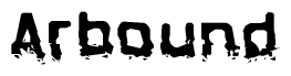The image contains the word Arbound in a stylized font with a static looking effect at the bottom of the words