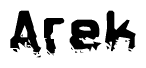 The image contains the word Arek in a stylized font with a static looking effect at the bottom of the words