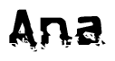 The image contains the word Ana in a stylized font with a static looking effect at the bottom of the words