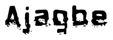 The image contains the word Ajagbe in a stylized font with a static looking effect at the bottom of the words