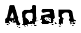 The image contains the word Adan in a stylized font with a static looking effect at the bottom of the words