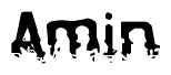 The image contains the word Amin in a stylized font with a static looking effect at the bottom of the words