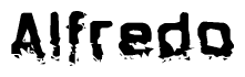 The image contains the word Alfredo in a stylized font with a static looking effect at the bottom of the words