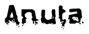 The image contains the word Anuta in a stylized font with a static looking effect at the bottom of the words