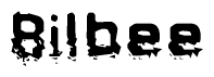 The image contains the word Bilbee in a stylized font with a static looking effect at the bottom of the words