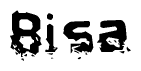 The image contains the word Bisa in a stylized font with a static looking effect at the bottom of the words