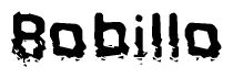 The image contains the word Bobillo in a stylized font with a static looking effect at the bottom of the words